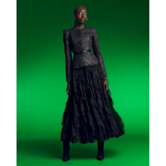 Aqua x Wicked NWT Whimsygoth Steampunk Witchy Y2K Lace Maxi Skirt Black Size M/L - Picture 2 of 14